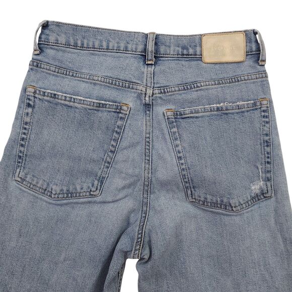 Everlane The Way High Jean Womens 27 Blue Raw Hem Organic Cotton Straight Leg. - Picture 6 of 13
